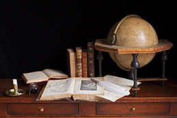 Still life with books and a globe / Charlotte Fröling