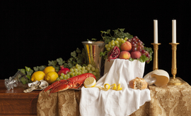 Still life with lobster and fruits / Charlotte Fröling